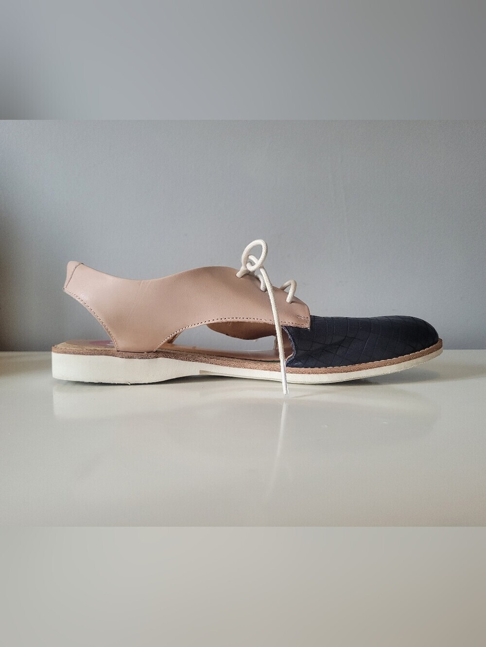 Rollie Derby Slingback In Scored Navy/Snow Pink, VGUC, Size 39 - Picture 4 of 10